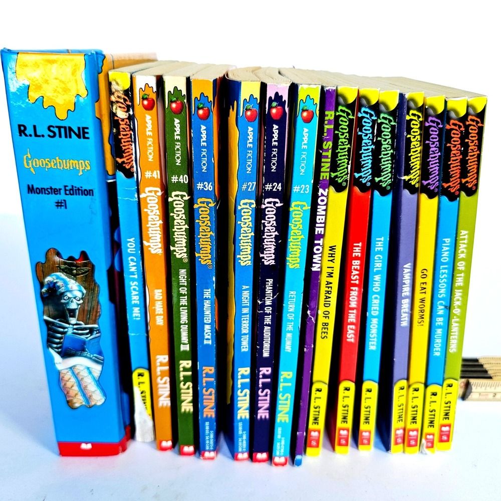 Vtg 90s Goosebumps Book‎ Lot of 15 R.L. Stine Hardcover Monster Edition #1 1447